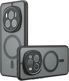 Compatible with Honor Magic6 Pro Phone Case Cover Lens Protection Built-in Magnetic Anti-Shock Matte Texture Black