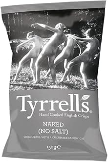 Tyrrells Naked (No Salt) Crisps 150g - Pack of 2