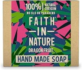 Faith In Nature Natural Dragon Fruit Hand Soap Bar, Revitalising, Vegan & Cruelty Free, No SLS or Parabens, 100g (Packing May Vary)