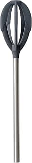 Tovolo Better Tool Silicone-Coated Quick-Mix Spatula Whisk Scraping Bowls Clean, Batter Hand Mixer & Cooking Utensil, BPA-Free & Dishwasher-Safe, 1 EA, Charcoal