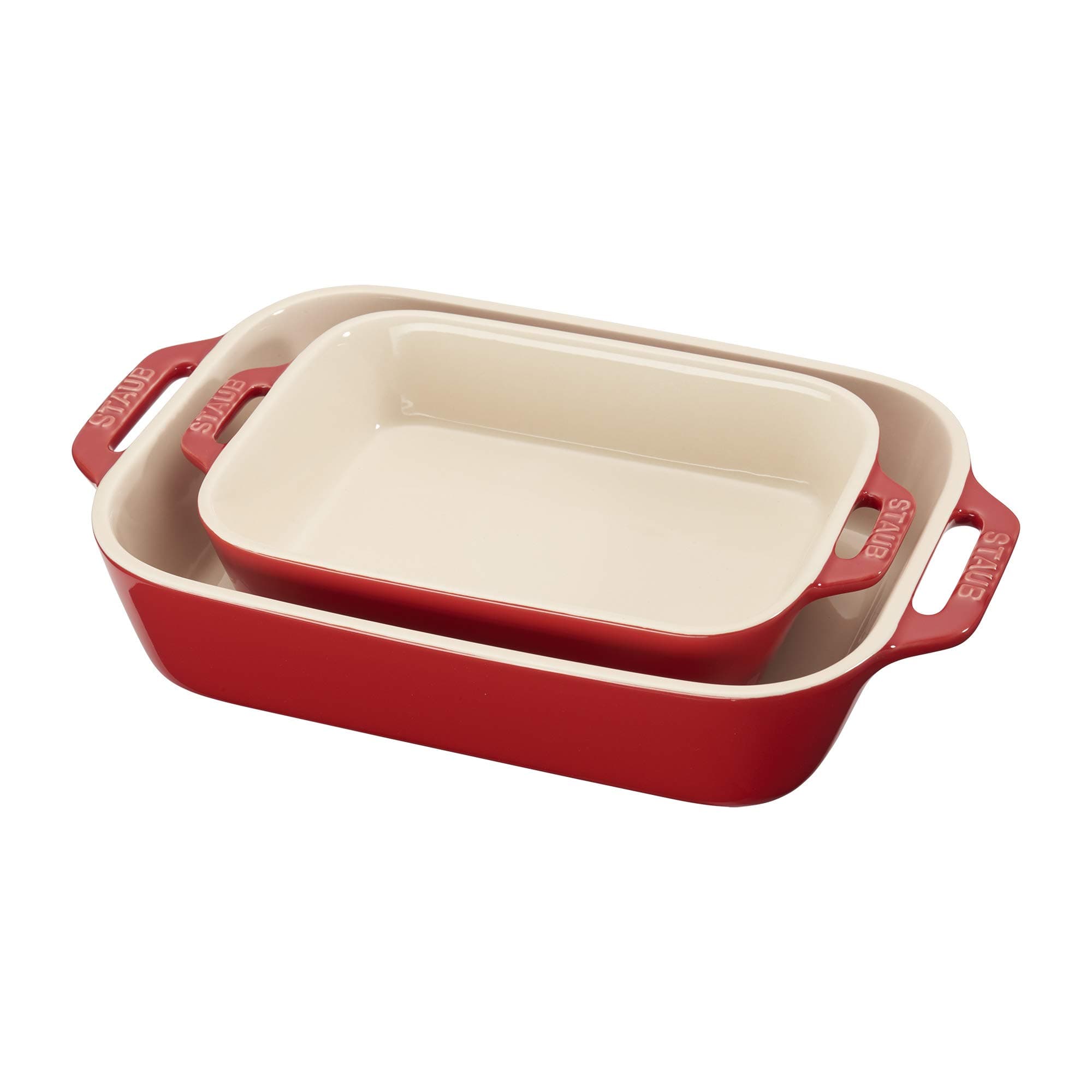 Ceramic Rectangular Baking Dish Set, 2 pc, Cherry