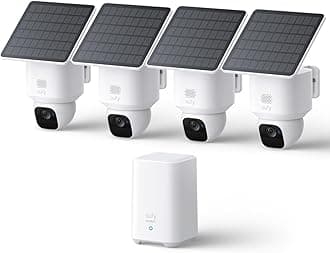 SoloCam E30, 4-Cam Pack Kit, Security Cameras Wireless Outdoor, Solar Camera Outdoor Wireless, 360° Pan, AI Tracking, 2K Clarity, No Monthly Fee, Built-in Local Storage (Up to 16TB)