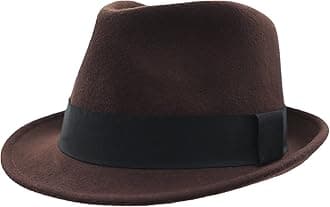 Home Prefer Men's Wool Felt Winter Hat Short Brim Fedora Hat