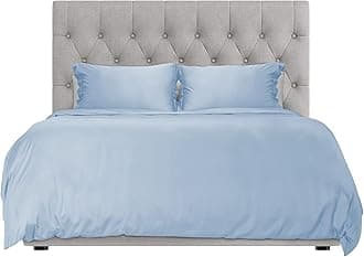 Hotel Sheets Direct 100% Bamboo Duvet Cover 3 Piece Set - Better Than Silk - 1 Duvet Cover, 2 Pillow Shams with Corner Ties and Zipper Closure - Full/Queen, Light Blue