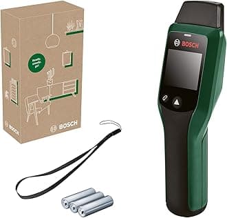 Bosch Moisture Meter UniversalHumid (Precise Results Thanks to Wood Group Selection and LED Traffic Light for Easy Interpretation, in E-Commerce Cardboard Box)