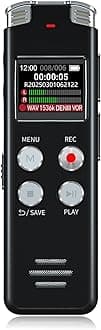 64GB Digital Voice Recorder with Playback: Voice Activated Recorders for Lectures Meetings Interviews - EVISTR Dictaphone Recording Device Tape Recorder Portable Mini, Audio Recorder with USB, MP3