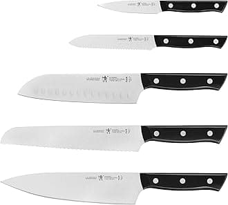 HENCKELS Dynamic Razor-Sharp 5-Piece Kitchen Knife Set, Chef Knife, Bread Knife, German Engineered Informed by 100+ Years of Mastery
