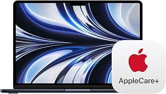 Apple 2022 MacBook Air Laptop with M2 chip: 13.6-inch Liquid Retina Display, 8GB RAM, 512GB SSD Storage; Midnight with AppleCare+ (3 Years)