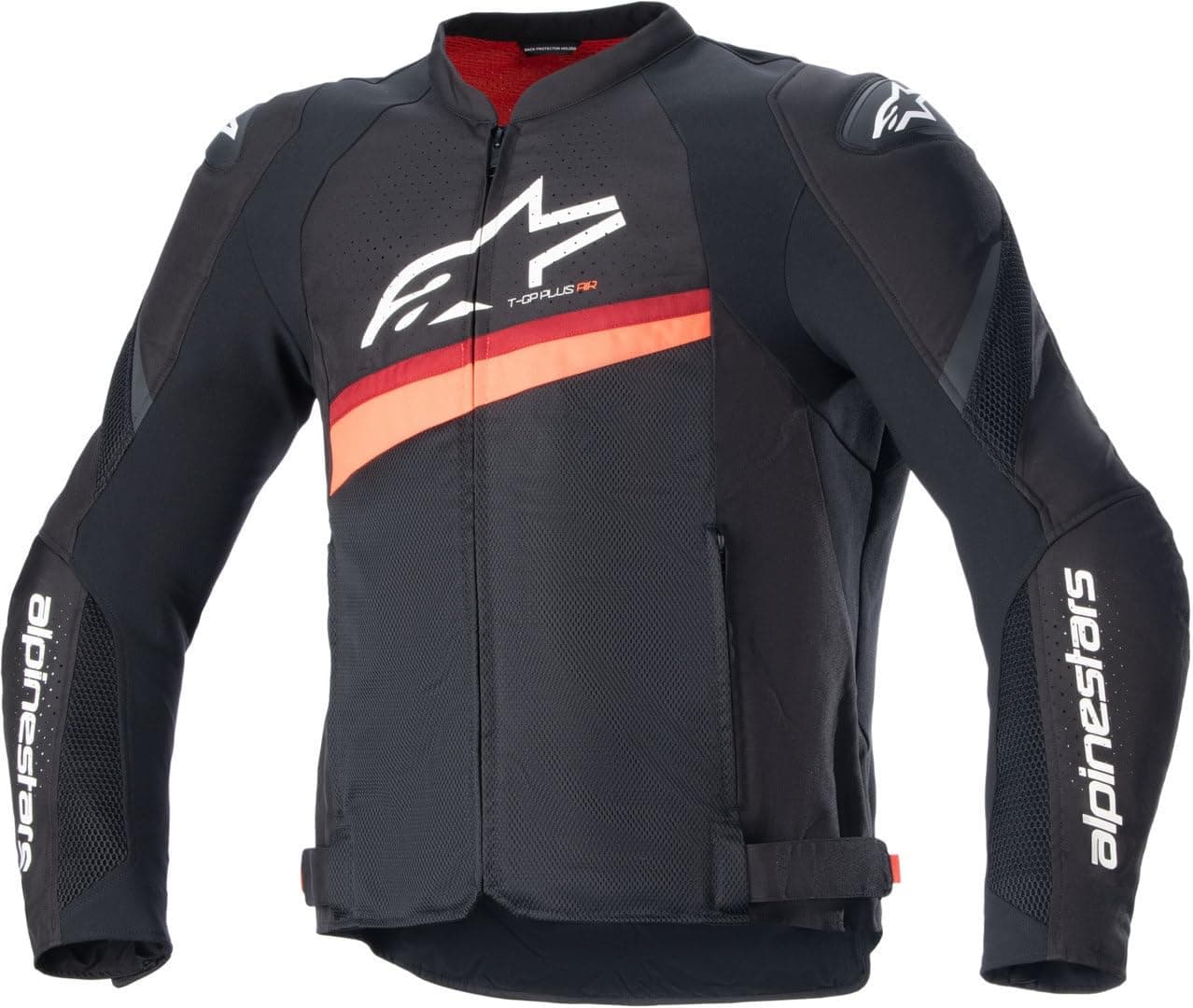 Alpinestars T-GP Plus V4 Airflow Jacket, Lightweight Mesh Construction, CE-Certified, Sport Fit, DFS Shoulder Protection, Hot Weather Riding Gear, XL, Black/Red