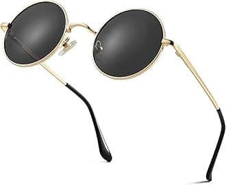 Retro Small Round Polarized Sunglasses for Men Women Circle Hippie Style Sun Glasses