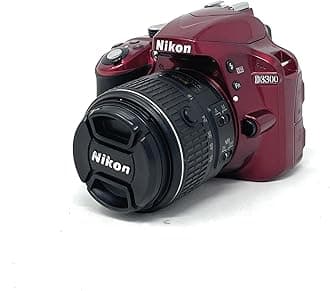 Nikon D3300 Digital SLR Camera - Red (24.2 MP, AF-P 18-55VR Lens Kit) 3-Inch LCD Screen