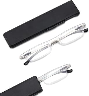 Ultra thin Lightweight Folding Reading Glasses Women Men TR90 Blue Light Blocking Anti UV/Eyestrain Foldable Compact Computer Readers Portable Unique Stretchable Slim Flat case Clear +1.25