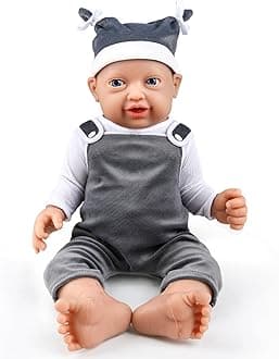 IVITA16 inch Realistic Full Silicone Baby Dolls Real Lifelike Silicone Baby Doll for Child Christmas, Children's Day - Boy