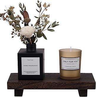 zoocatia Small Wood Tray Pedestal Stand Farmhouse Bathroom Decor Decorative Wooden Riser Kitchen Soap Dish Holder for Vanity, Counter, Sink, Dark Brown