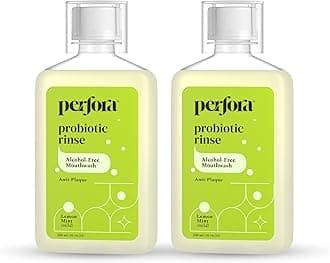 Perfora Mint & Lemon Mouthwash | Probiotic Oral Deodoriser, Hyaluronic Acid & Vitamin C | 2 Pack (200ml)
