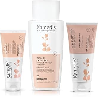 KAMEDISClinically Proven Anti-Dandruff Shampoo, Leave-On Over-Night Scalp Lotion & Hair Conditioner Set. Treatment For Dry, Itchy, Flaky & Sensitive Scalp. Dermatologist Recommended Hair & Scalp Kit