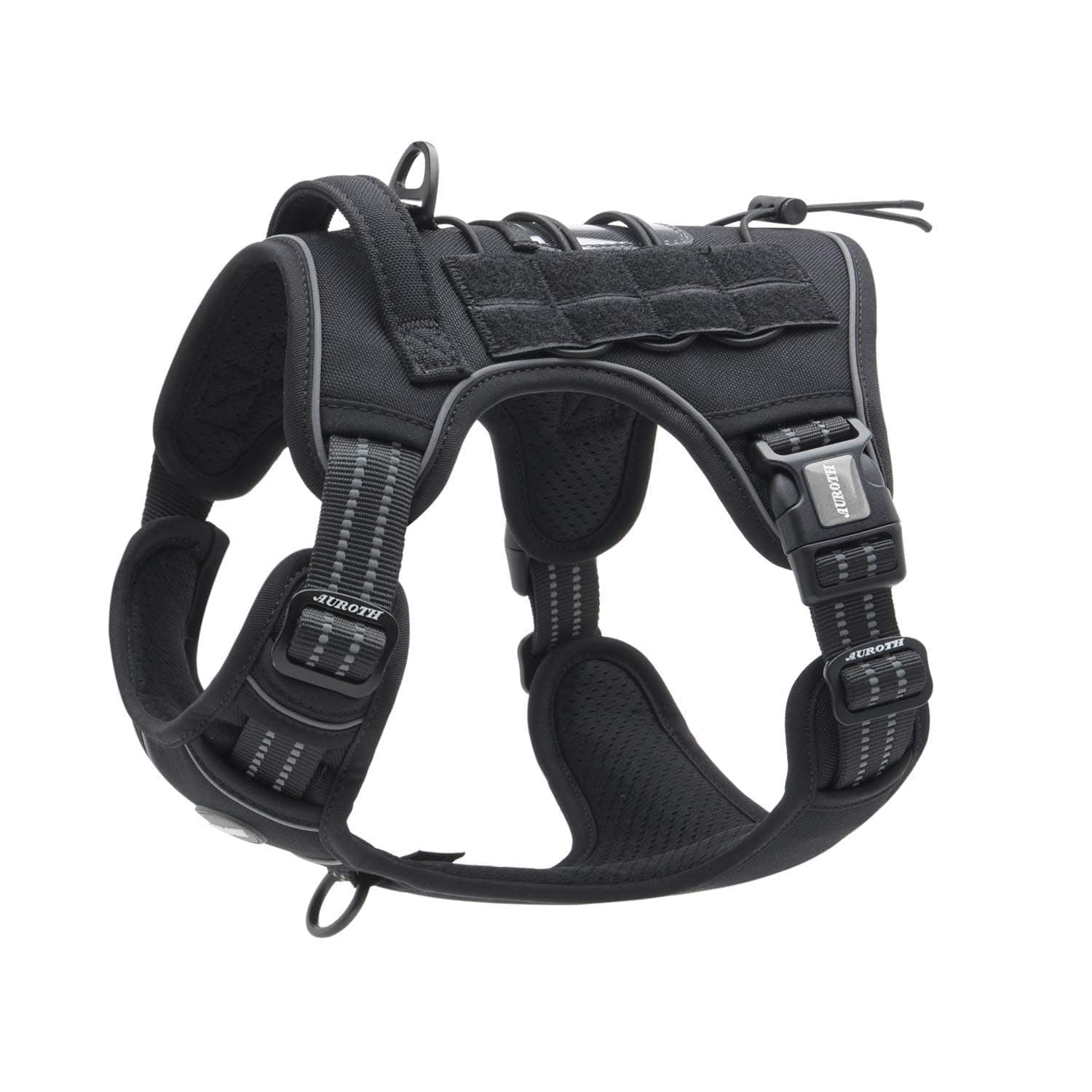 Tactical Dog Harness for Large Dogs No Pull Adjustable Pet Harness Reflective K9 Working Training Easy Control Pet Vest Military Service Dog Harnesses Black XL