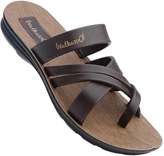 WALKAROOMen's Fashion Sandals with Toe Ring, Cross Straps and Lightweight - W5687