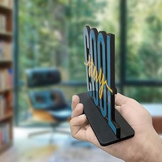 Artvibes Wooden Idols and Figurine Stay Cool Quotes Table Decoration For Office Desk | Home Decor Items | Living Room | Modern Art Wood Showpiece Gift Items (SP_1149)