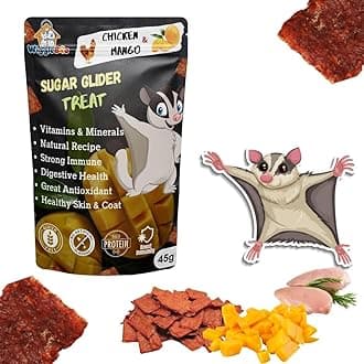 Chicken & Mango Suger Glider Treat | Protein Rich | Fiber Rich | Crunchy Healthy Snacks | Training Treat | 45gm