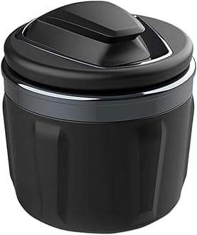 Car Ashtray Exclusively for BMW 1/3/5/7 Series and X1/X3/X5/X6, with LED Light and Lid, Detachable and Portable (Grey)