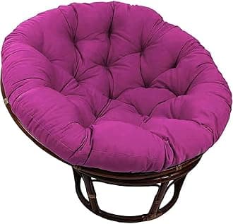 Large Round Papasan Chair Cushion, Thick Outdoor Rocking Chair Cushion, Rattan Hanging Basket Cushion, Egg Nest Replacement Pad(Purple,60 * 60cm)