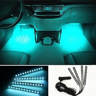 Car LED Strip Light, EJ's SUPER CAR 4pcs 36 LED Car Interior Lights Under Dash Lighting Waterproof Kit,Atmosphere Neon Lights Strip for Car,DC 12V(Ice Blue)