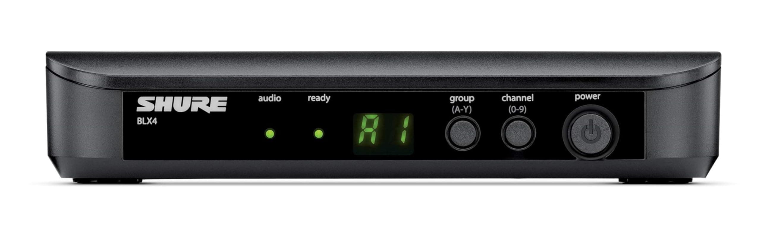 Shure BLX4 Single Channel Wireless Receiver with Frequency QuickScan, Audio Status Indicator LED, XLR and 1/4-inch Outputs - for use with BLX Wireless Systems (Transmitter Sold Separately) | H11 Band"