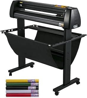 VEVOR Vinyl Cutter, 34in/870mm Vinyl Plotter, Offline Operation with LCD, Accessories and Floor Stand, Adjustable Force and Speed for Sign Making Plotter Cutter, Available with COM, USB and U-Disk