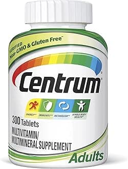 CentrumAdult Multivitamin/Multimineral Supplement with Antioxidants, Zinc, Vitamin D3 and B Vitamins, Gluten Free, Non-GMO Ingredients - 300 Count