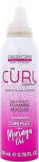 The Curl Company Hold and Body Foaming Mousse (200 ml) - Defines Curls and Waves, Eliminates Frizz and Smoothes Unruly Flyways; Professionally Formulated with Curplex and Nourishing Moringa Oil