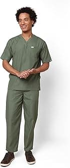 Knya Active Men's 5-Pocket Scrub Suit | Set of Top & Bottom | Half Sleeves | V Neck | Breathable Fabric | Comfortable | Durable | Uniform for Doctors, Nurses and Dentists