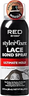 Red by Kiss Lace Bond Hold Spray Styler Fixer – The Ultimate Adhesive Spray for Wigs, Active Use, Fast Drying, Up to 72Hours 20X Stronger Hold, Daily Wig Applications