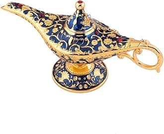Gusnilo Legend Aladdin Magic Genie Light Lamp Pot Classic Silver(Golden Blue)