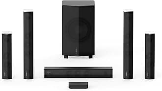 Enclave CineHome PRO - 5.1 Wireless Plug and Play Home Theater Surround Sound System - THX, Dolby, DTS WiSA Certified - Includes 5 Active Wireless Speakers, 10-inch Subwoofer & CineHub Transmitter