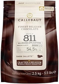 Belgian Dark Couverture Chocolate Semisweet Callets, 54.5% - 5.5 Lbs