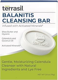 terrasil Balanitis Soap for Natural Gentle Relief of Balanitis Symptoms Irritation, Itch, Redness & Inflammation with Calendula – 75gm Cleansing Bar