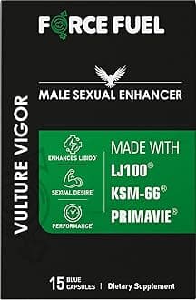 Sex Pills for Men – Last Longer in Bed and Enhance Erection Sensitivity – Includes Lab-Tested LJ100 Tongkat Ali, KSM-66 Ashwagandha & Primavie Shilajit – 15 Caps for Men Aged 20-60 – Vulture Vigor