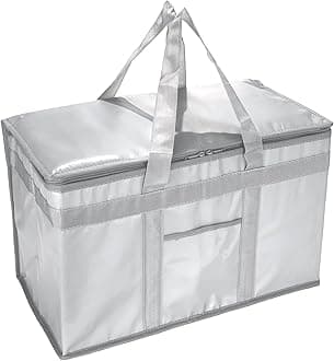 Yalin XXXL Large Insulated Cooler Bag, Styrofoam Cooler of Keep Food Hot or Cold, Reusable Double Zipper Food Delivery Bag for Grocery Shopping, 23" W x 15" H x 14" D