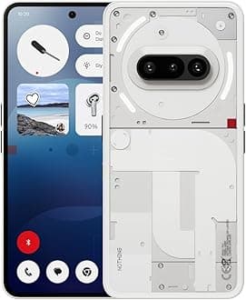 Phone (3a) 128 GB - mobile phone with 32 MP front camera, 30x ultra zoom, 50W fast charging and 6.77" FHD+ flexible AMOLED display - White