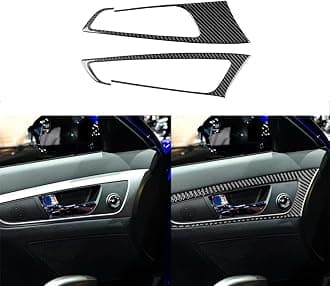 Car Interior Door Handle Frame Panel Decal Real Carbon Fiber Sticker Compatible with Hyundai Veloster 2012 2013 2014 2015 2016 2017 Black Accessories