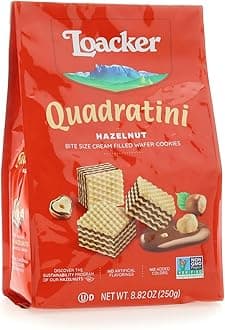 Loacker Quadratini Hazelnut Wafer Cookies, 8.82 Ounce