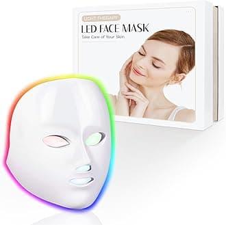 Red Light Therapy for Face, Led Face Mask Light Therapy, 7-1 Colors LED Facial Skin Care Mask, White