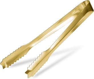 WAFJAMF Ice Tongs for Ice Bucket,7 Inch Bar Serving Tong, 304 Stainless Steel,-Gold Plated-for Party Kitchen Restaurant