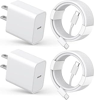 IIOZO iPhone 15 Pro Max Charger Fast Charging, 2 Pack PD 20W Type C Fast Charger Block with 2 Pack 6FT USB C to USB C Cable Compatible for iPhone 15/15 Plus/15 Pro Max/15 Pro Max, iPad Pro/Air/Mini