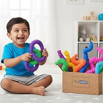 Kids Mandi Pop Tube Sensory Fidget | Multi-Colour Stretchable Pipes | Decompression Anxiety Stress Relief Toy | Flexible Poptube Toy for Kids and Adults (Pack of 12)