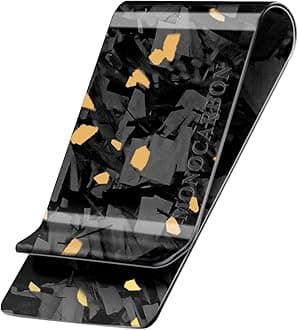 - Carbon-Fiber-Money-Clip-for-Men, Minimalist-Money-Holder for Cash, High Elastic Carbon-Fiber-Wallet, Slim and Durable