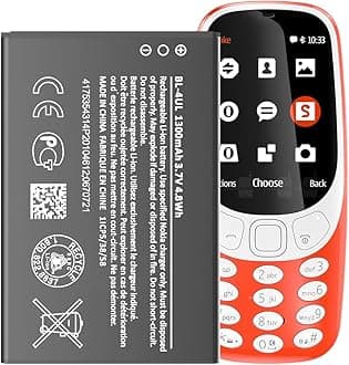 [1300mAh] BL-4UL Battery for Nokia 3310, 3.7V Replacement Batteries are suitable for Nokia 3310 TA-1036, 225 RM-1011 RM-1126 RM-1012 Battery