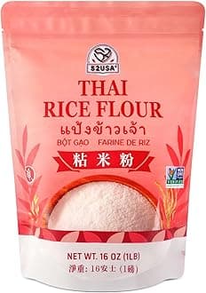Thai Rice Flour 16 Ounce (Basic), 1 Pound (Pack of 1), Rice Flour for Baking or Cooking, Product of THAILAND, All Natural White Rice Flour, Vegan