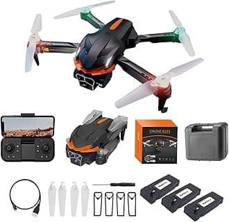 Drone with Camera, FPV Drones for Adults, Mini Drone for Kids,HD Drone for Beginners, Foldable Remote Control Quadcopter, 360 Flips, 90° Adjustable